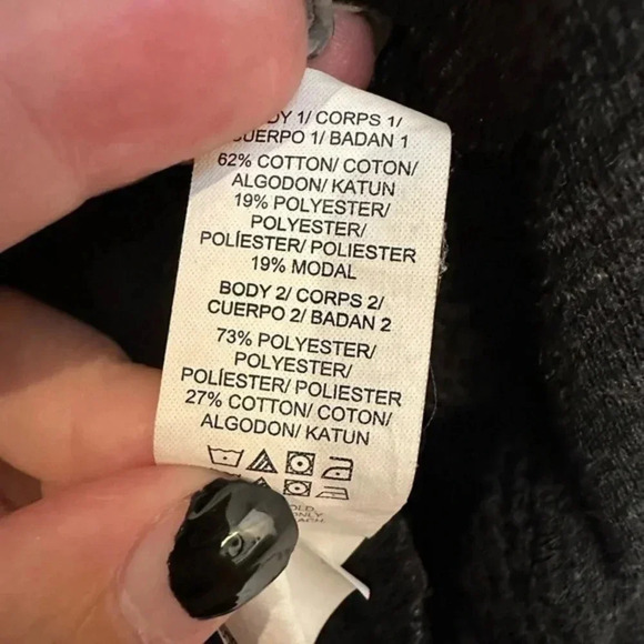 Lucky Brand | Black & Grey Open Front Waterfall Cardigan Size Medium M - Picture 7 of 9